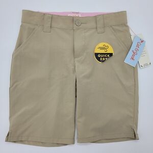 Cat & Jack Shorts Tan Quick Dry Golf School Uniform Adjustable Girls Size 8 NEW